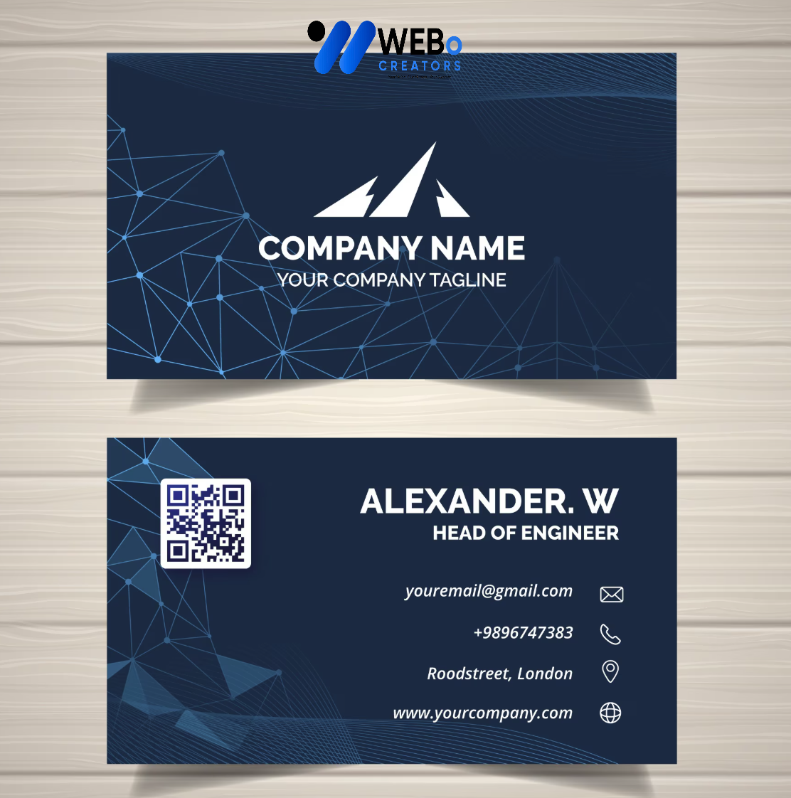 Elegant Professional Business card design with golden stripes Agency in Maldives